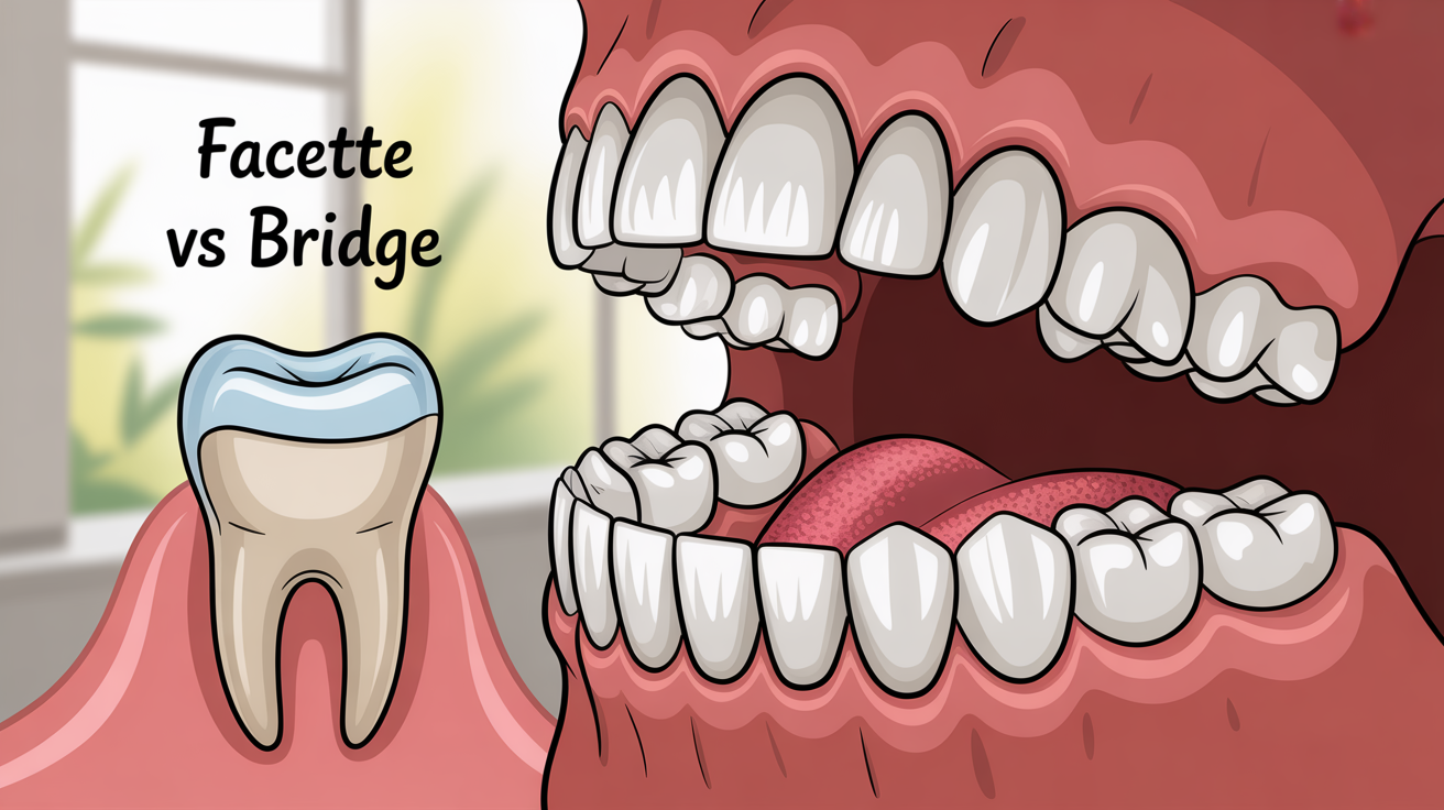 Quelles différences entre une facette dentaire et un bridge ?