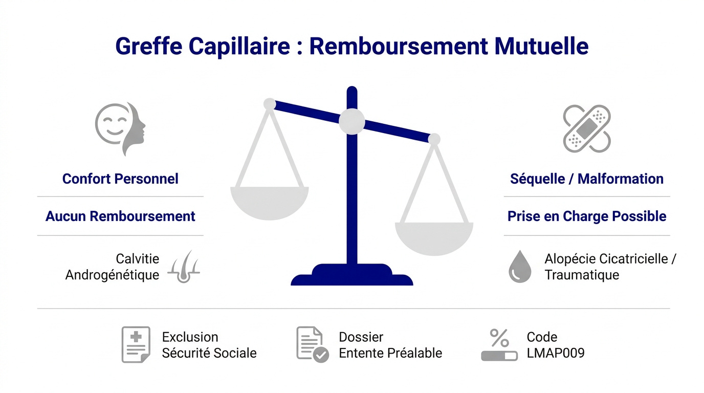 Consultation médicale pour une greffe de cheveux et analyse du remboursement mutuelle
