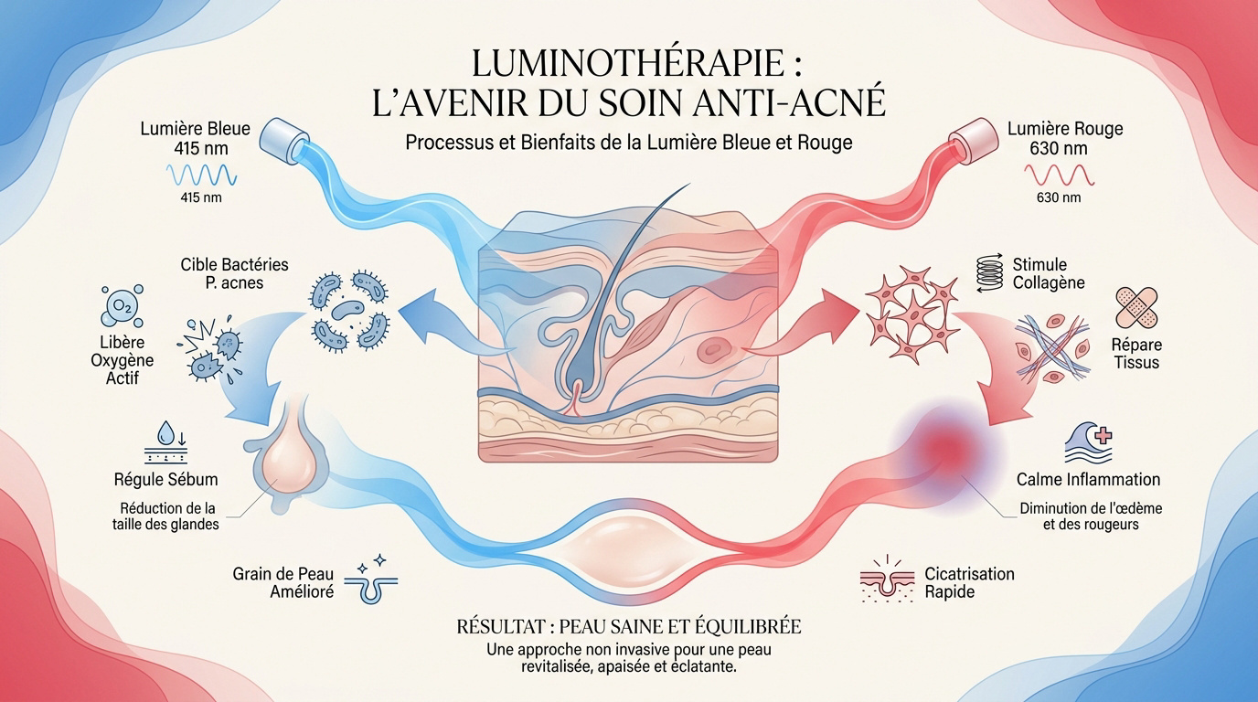 Masque LED de luminothérapie pour le traitement de l'acné